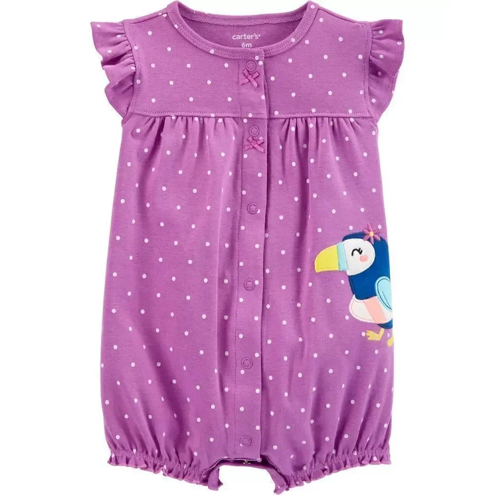 Carters Baby Girl Polka Dot Toucan Snap-Up Romper SIZE 3 MONTHS
